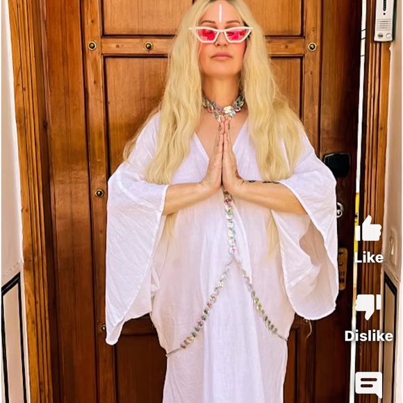 AIRY NATURAL BOHEMIAN WHITE COTTON KIMONO!! VACAY!! - Picture 1 of 9